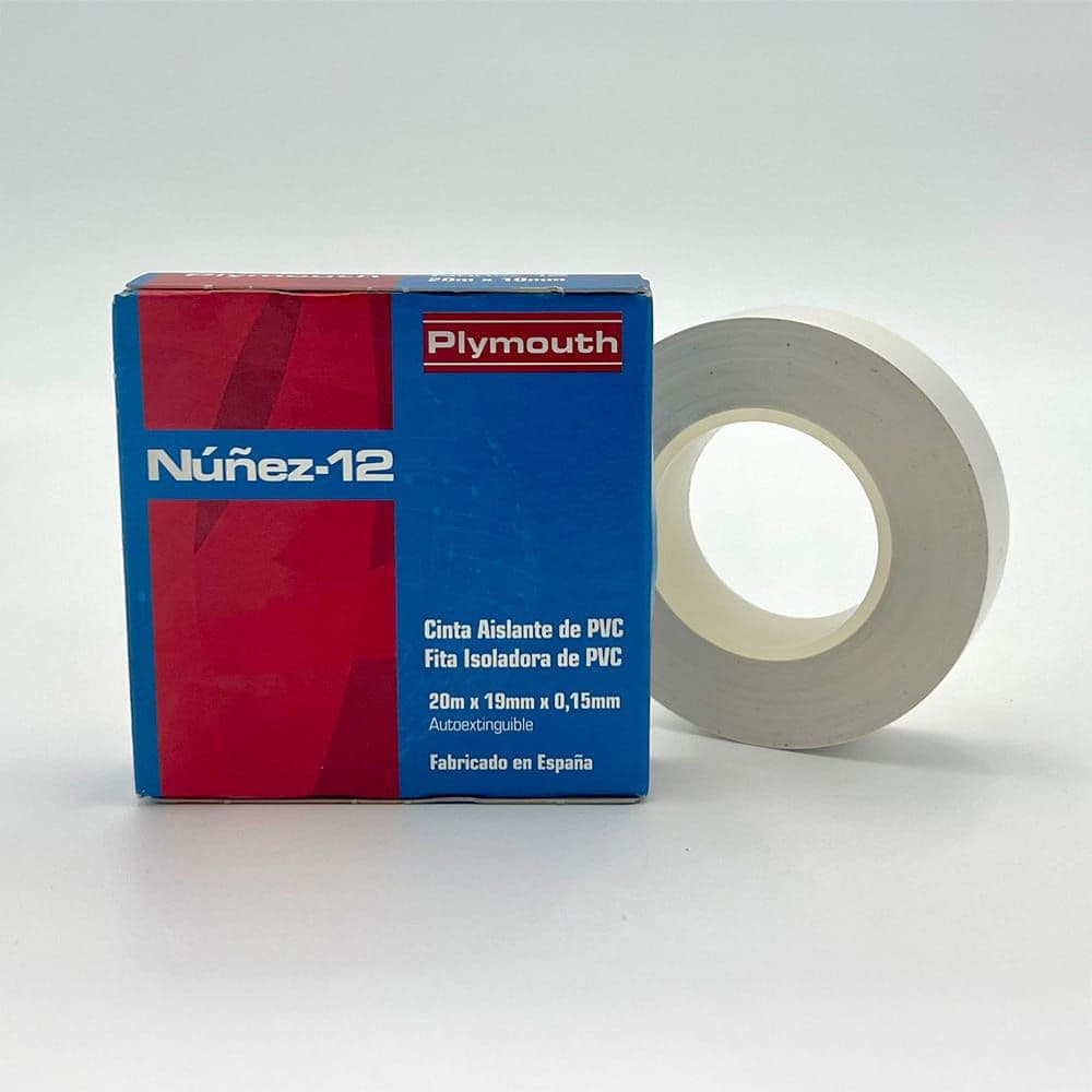 CINTA AISLANTE PVC ALTA ADHESIÓN BLANCA 19 mm x 0,15 mm x 10 m