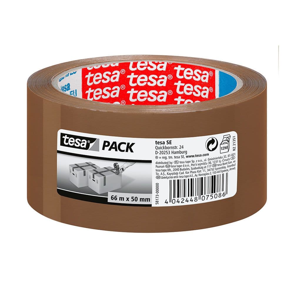 CINTA DE EMBALAR MARRÓN 46 MICRAS 50 mm x 66 m
