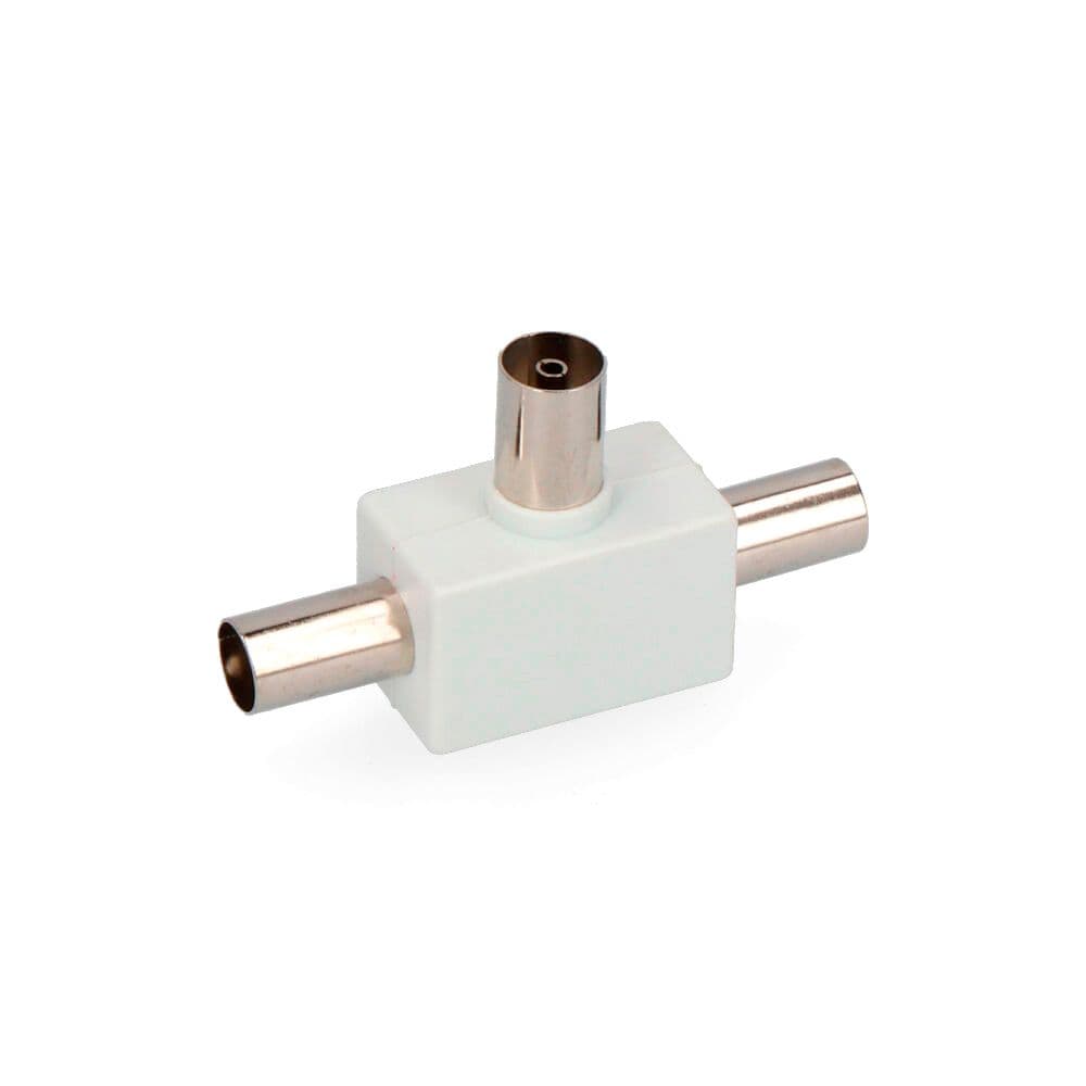 DERIVADOR TV 1 BASE + 2 CLAVIJAS RETRACTILADO