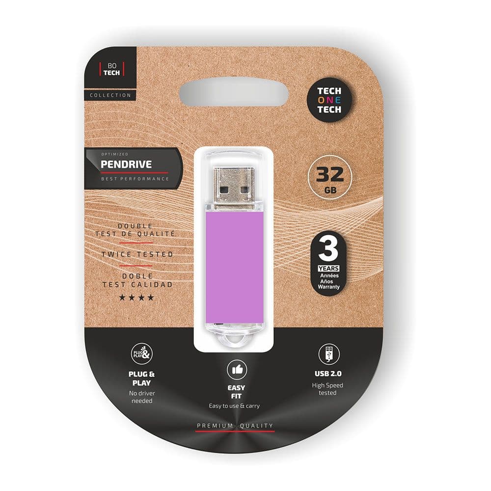 MEMORIA USB BASIC LIGHT PURPLE PENDRIVE 32 GB