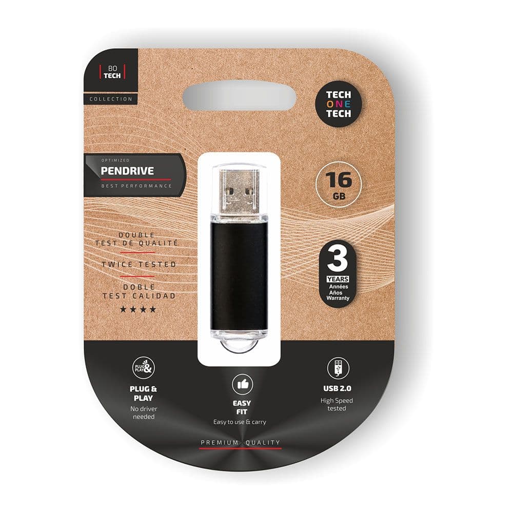 BASIC BLACK PENDRIVE 16 GB MEMORIA USB