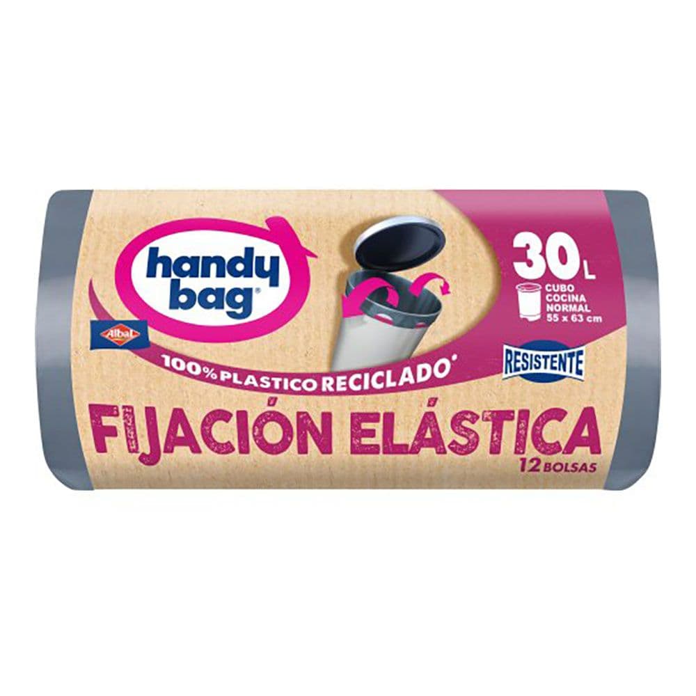 BOLSA DE BASURA FIJACIÓN ELÁSTICA 30 l (55 x 63 cm), 12 uds