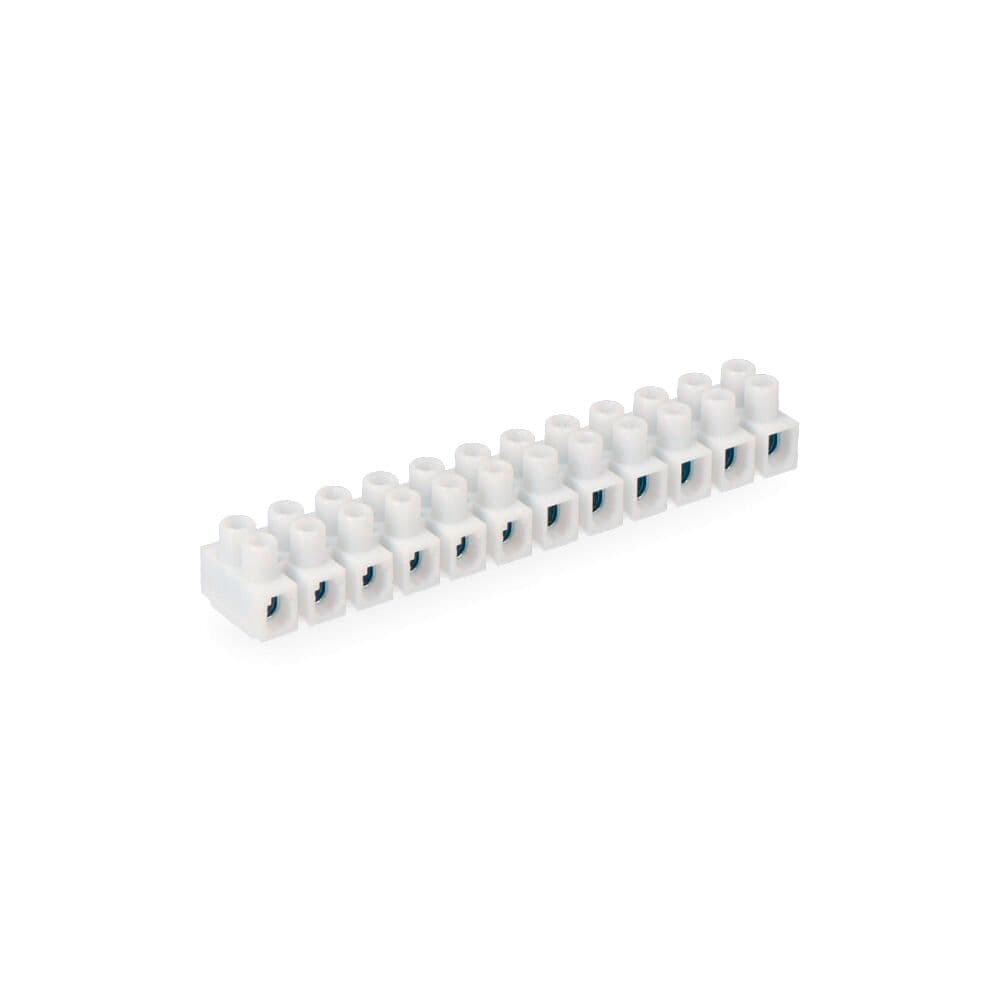 REGLETA DE CONEXIÓN DE 2.5 mm A 4 mm, 12 CONECTORES, HOMOLOGADA, BLANCA