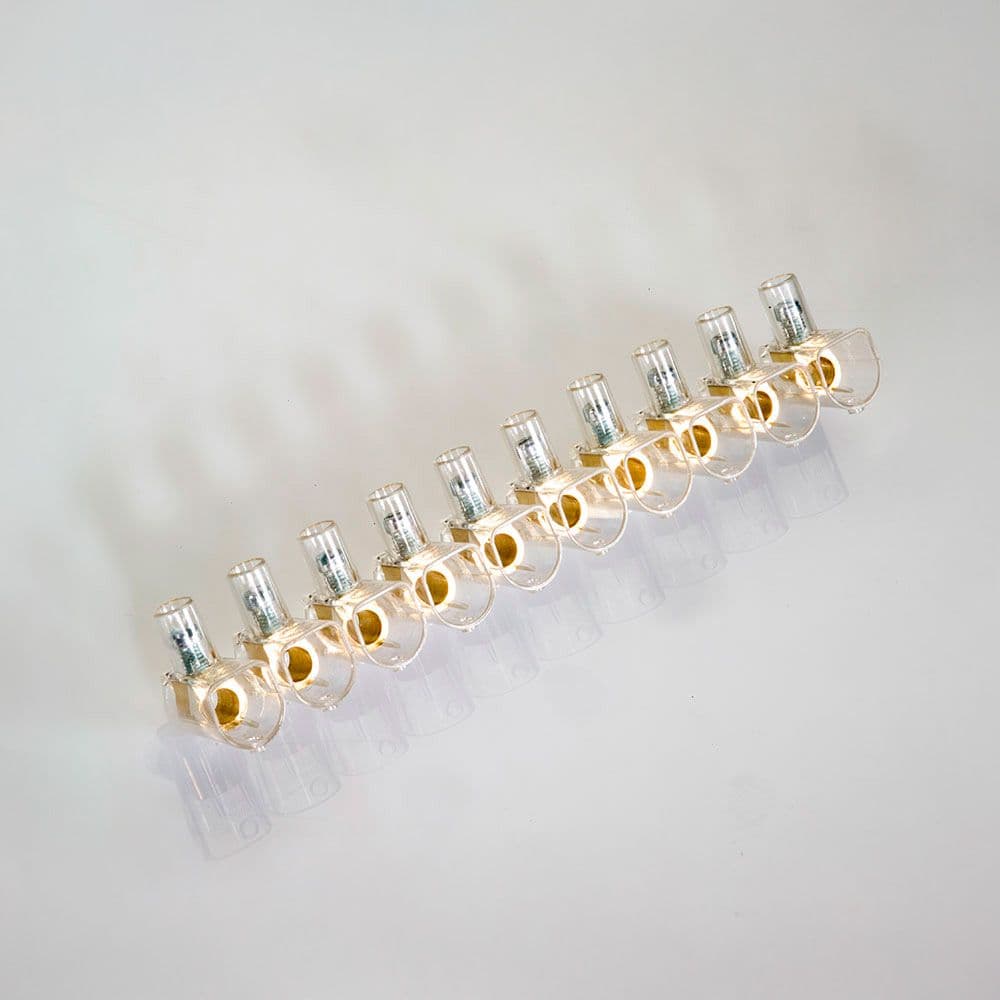 REGLETA CIEGA TRANSPARENTE 10 POLOS 6 mm²