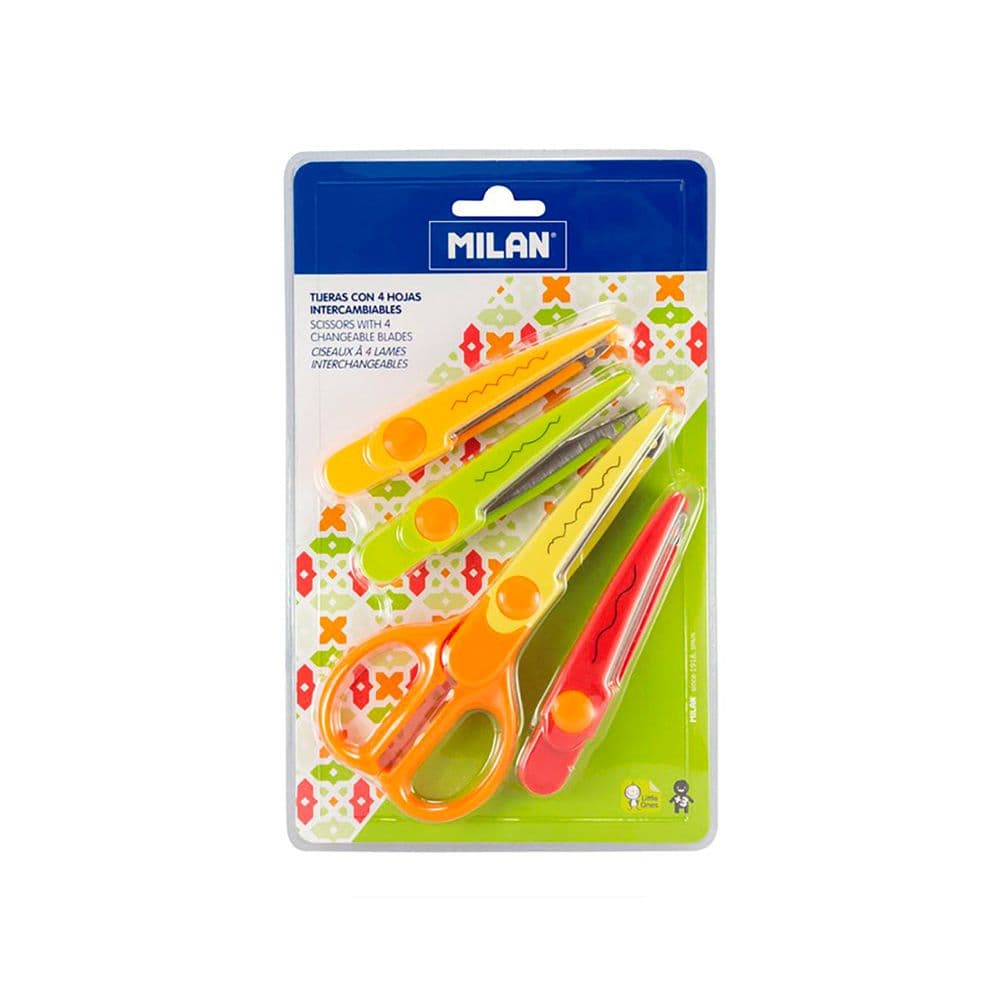 TIJERAS ZIG-ZAG CON 4 HOJAS INTERCAMBIABLES 16 cm BLISTER