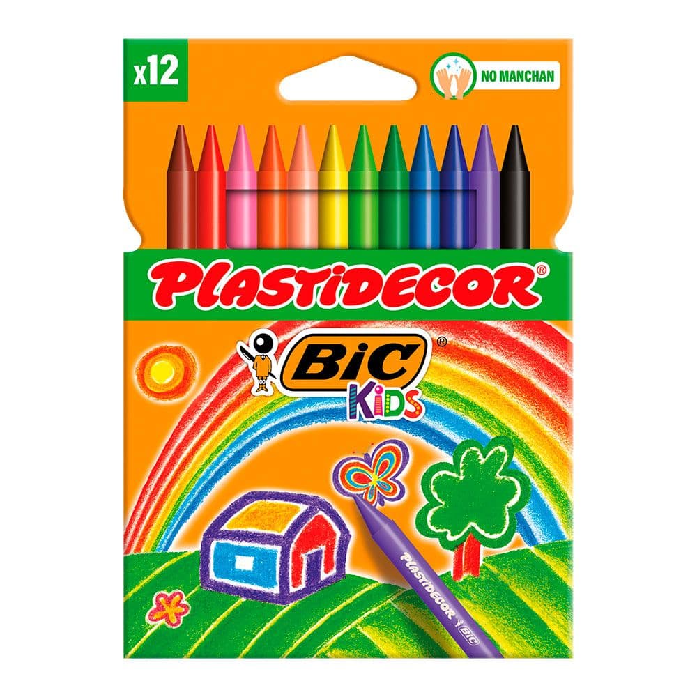 PLASTIDECOR CERAS DE COLORES, BLÍSTER 12 uds