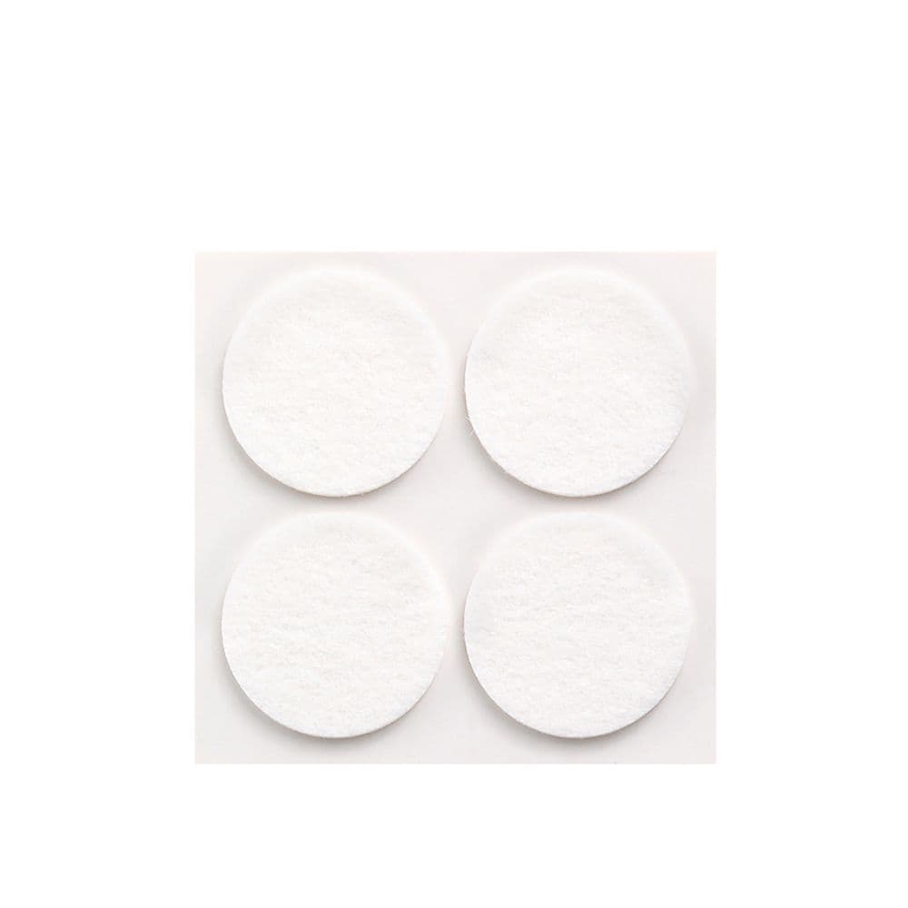 PACK 4 FIELTROS BLANCOS SINTETICOS ADHESIVOS Ø38mm PLASFIX INOFIX