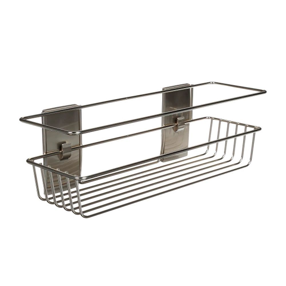 COMMAND CESTO DE BAÑO, NÍQUEL SATINADO, 32,5 x 9,5 x10 cm, 1 uds + 4 TIRAS, MÁX 3 Kg