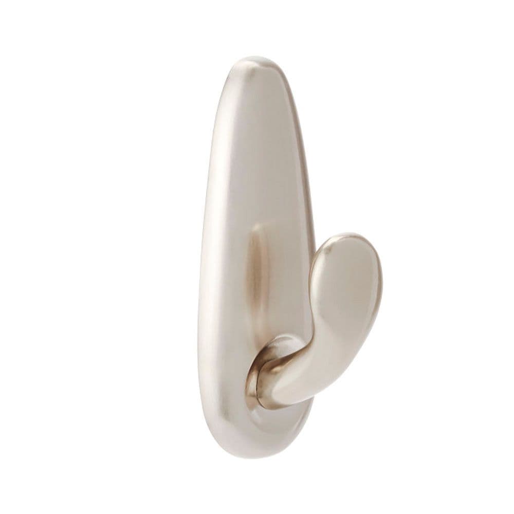 COMMAND GANCHO METÁLICO, PEQUEÑO, NÍQUEL PULIDO, 1 ud + 2 TIRAS, MÁX 450 gr