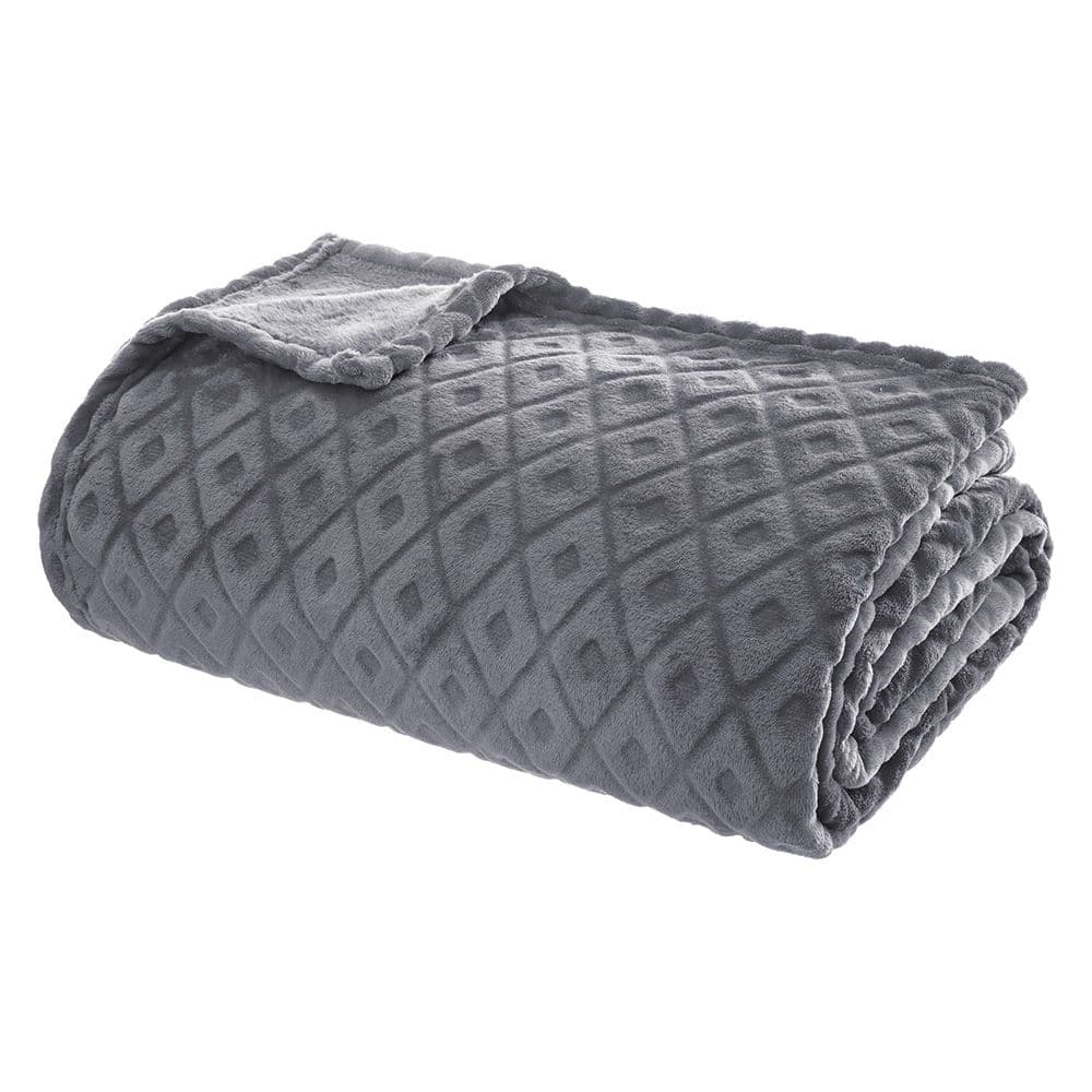 PLAID/MANTA MODELO WINTER RHOMBUS COLOR GRIS 230 x 180 cm