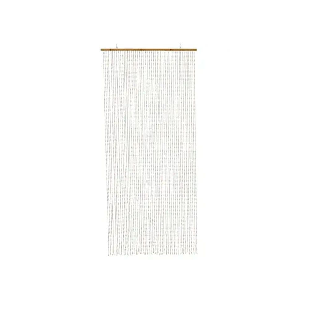 CORTINA PARA PUERTA DE PLÁSTICO Y BARRA DE BAMBÚ 90 x 200 cm