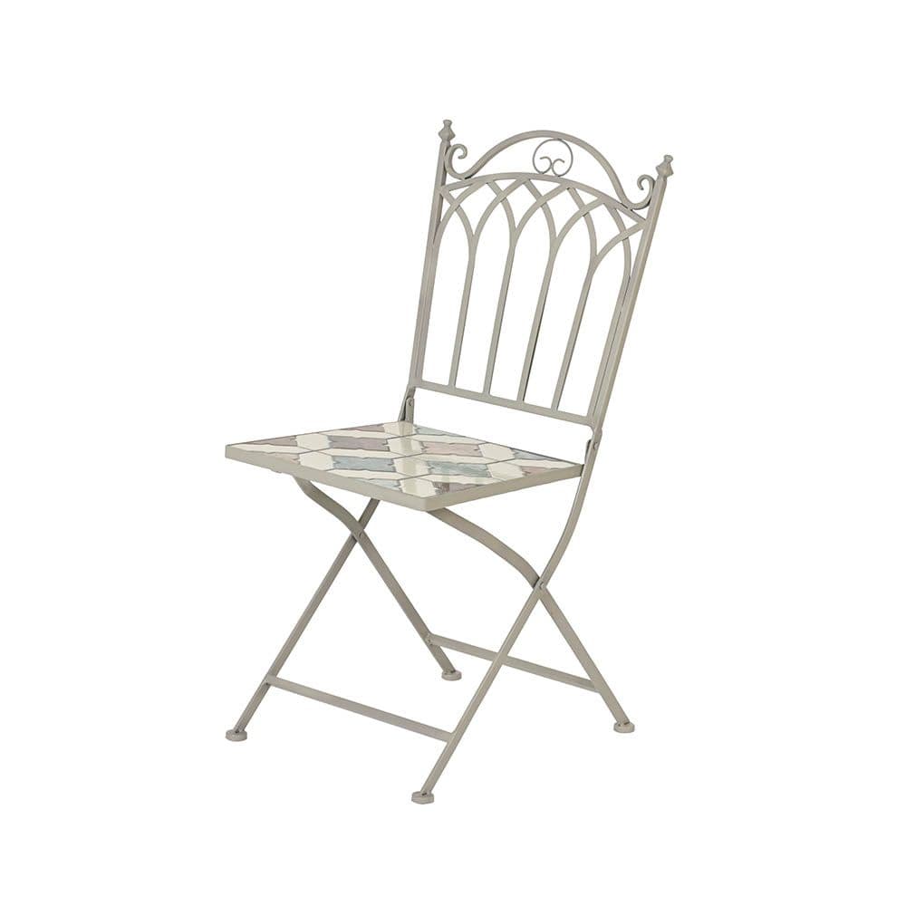 SILLA METÁLICA/MOSAICO PLEGABLE BISTRO MARRAKECH PARA EXTERIOR 38 x 50 x 89 cm