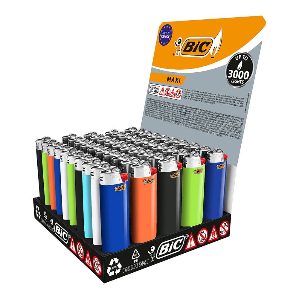 ENCENDEDOR MAXI J26 COLORES SURTIDOS EXPOSITOR 50 uds