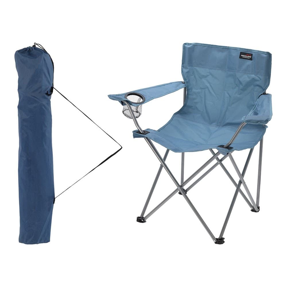 SILLA DE CAMPING PLEGABLE, AZUL, 51 x 42 x 81 cm
