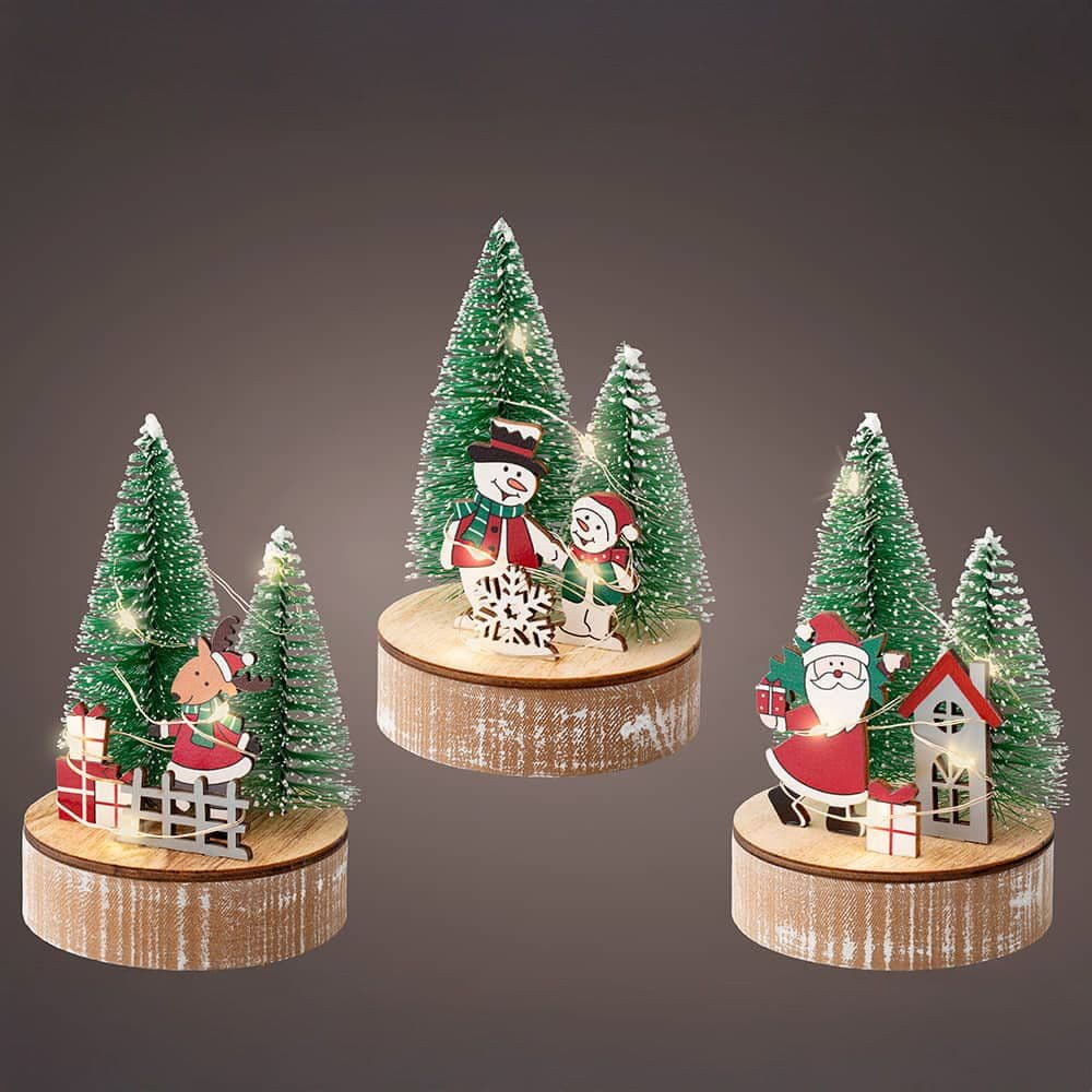 FIGURA DECORATIVA MOTIVOS NAVIDEÑOS CON LED, MODELOS SURTIDOS, Ø8 x 12 cm