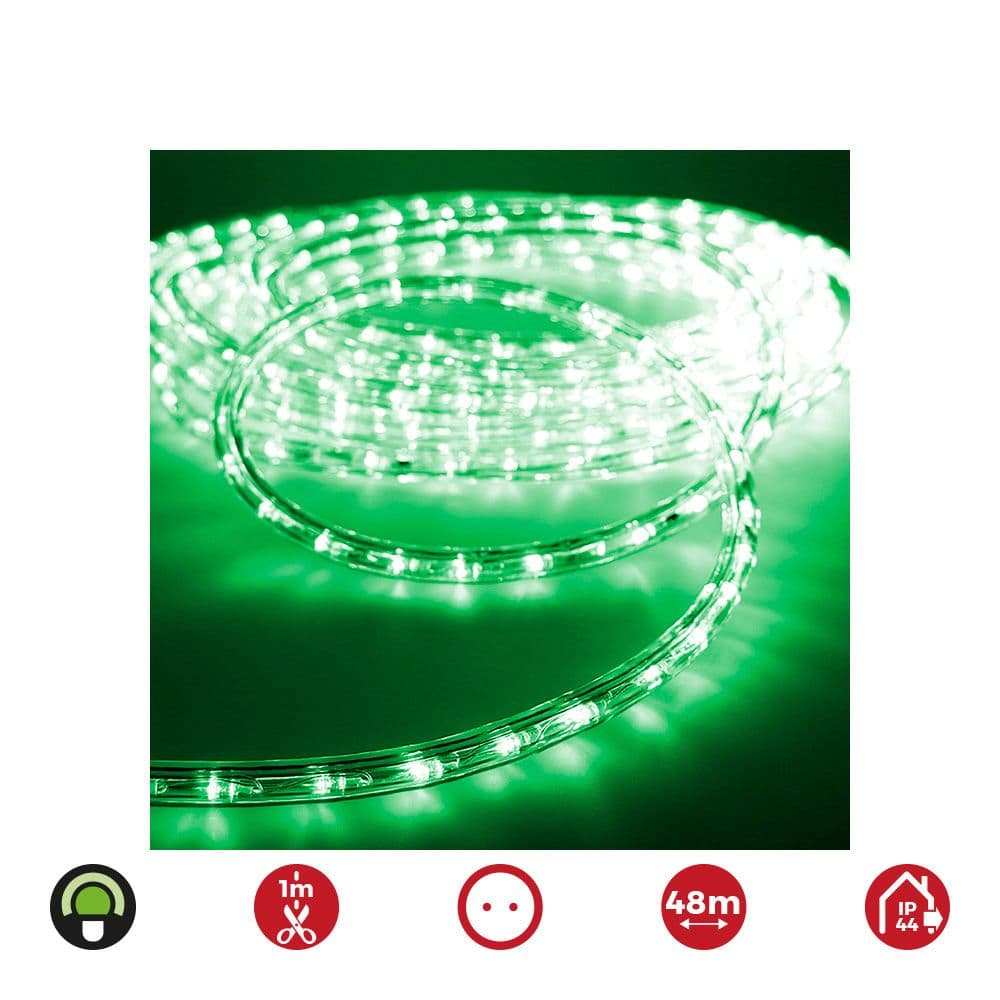 TUBO FLEXILED 2 VIAS FIJO 48 m 30 LEDS/m IP44 VERDE