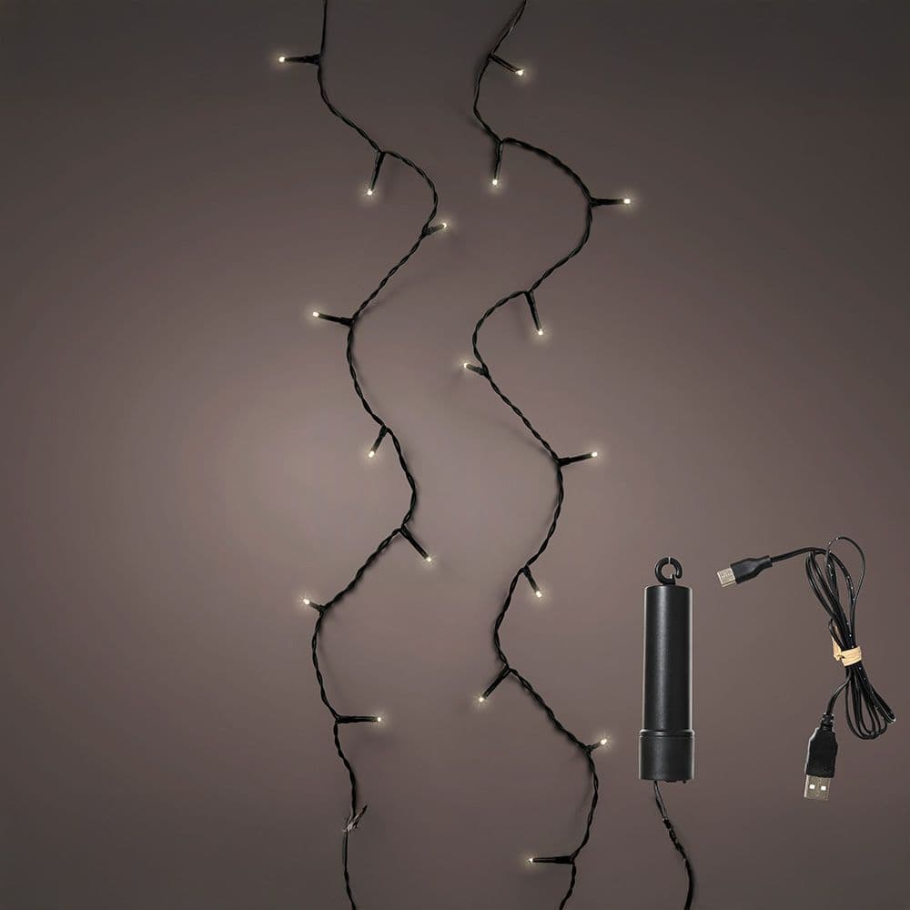 GUIRNALDA LED MULTIFUNCIÓN CON BATERIA, LUZ CÁLIDA, EXTERIOR, 7,4 m