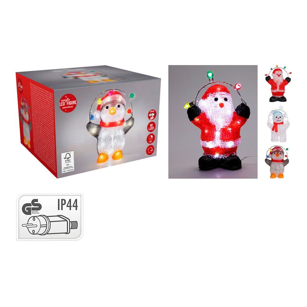FIGURA DE NAVIDAD, ACRÍLICA, 40 LEDS, INTERIOR Y EXTERIOR, MODELOS VARIADOS