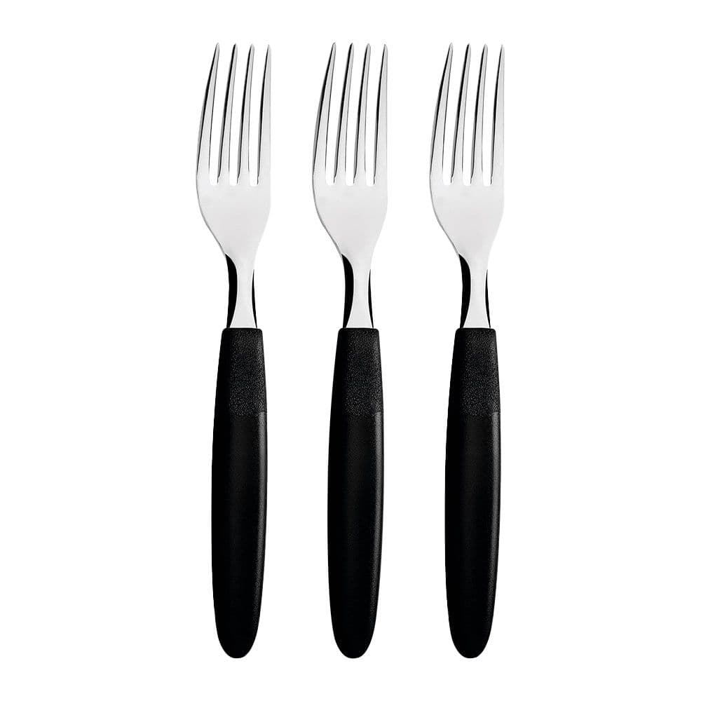 TENEDOR DE MESA IPANEMA NEGRO 19,1 cm 3 uds