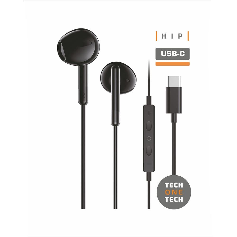 AURICULARES HIP CON USB-C NEGROS