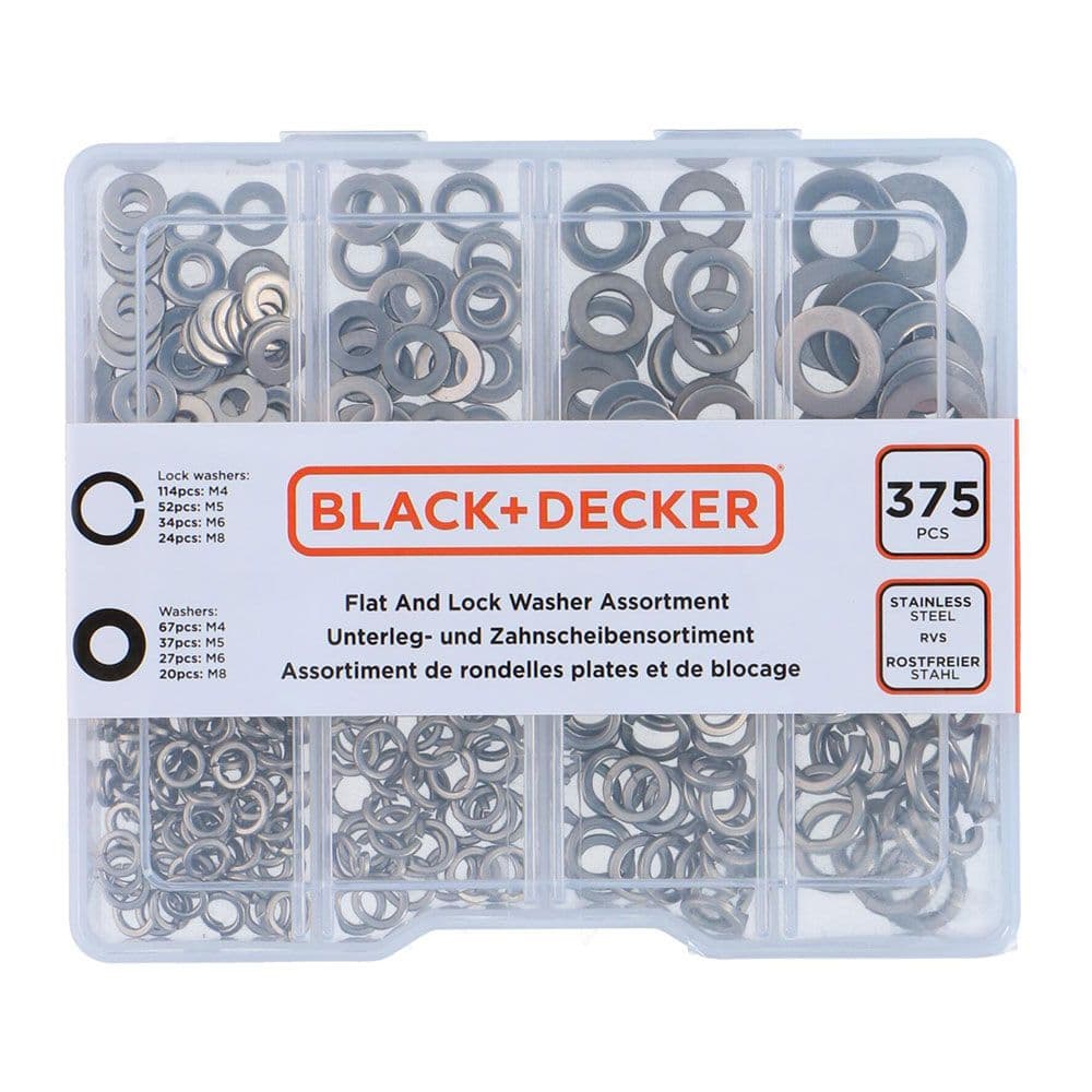 SURTIDO DE ARANDELAS PLANAS Y DE SEGURIDAD BLACK+DECKER