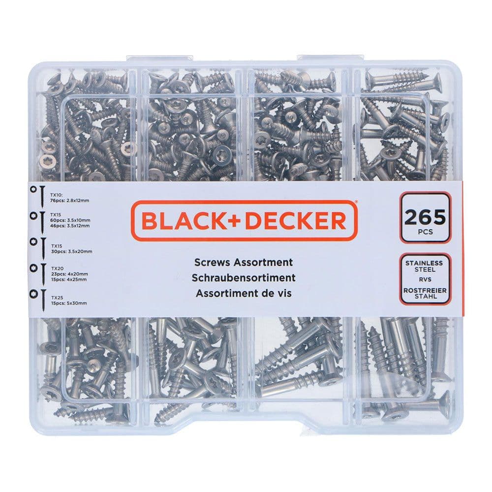 SURTIDO DE TORNILLOS TORX 265 PIEZAS BLACK+DECKER