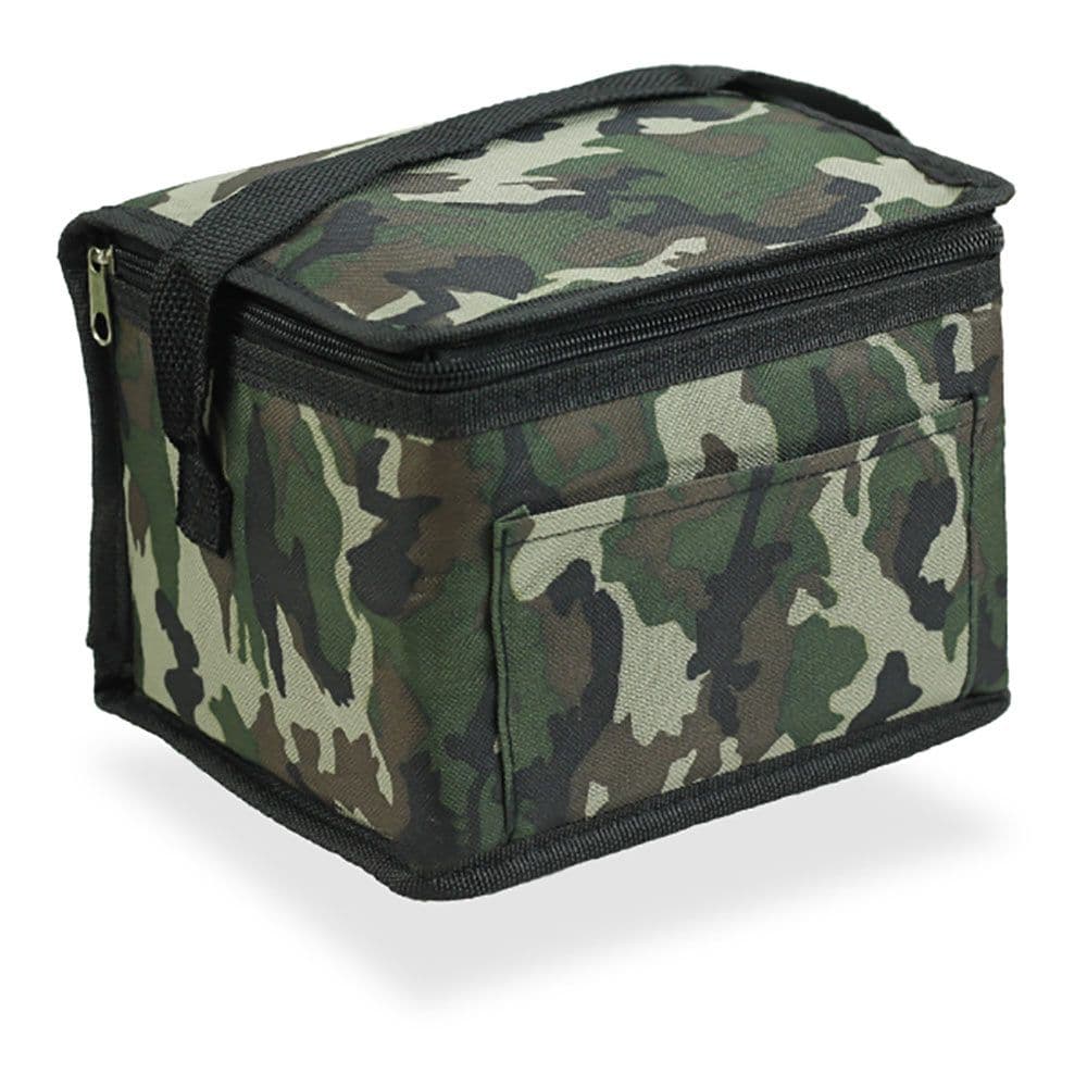 NEVERA TIPO BOLSA 4,5 l DISEÑO CAMUFLAJE CON RIBETE Y ASA NEGRA, 20 x 15 x 15 cm