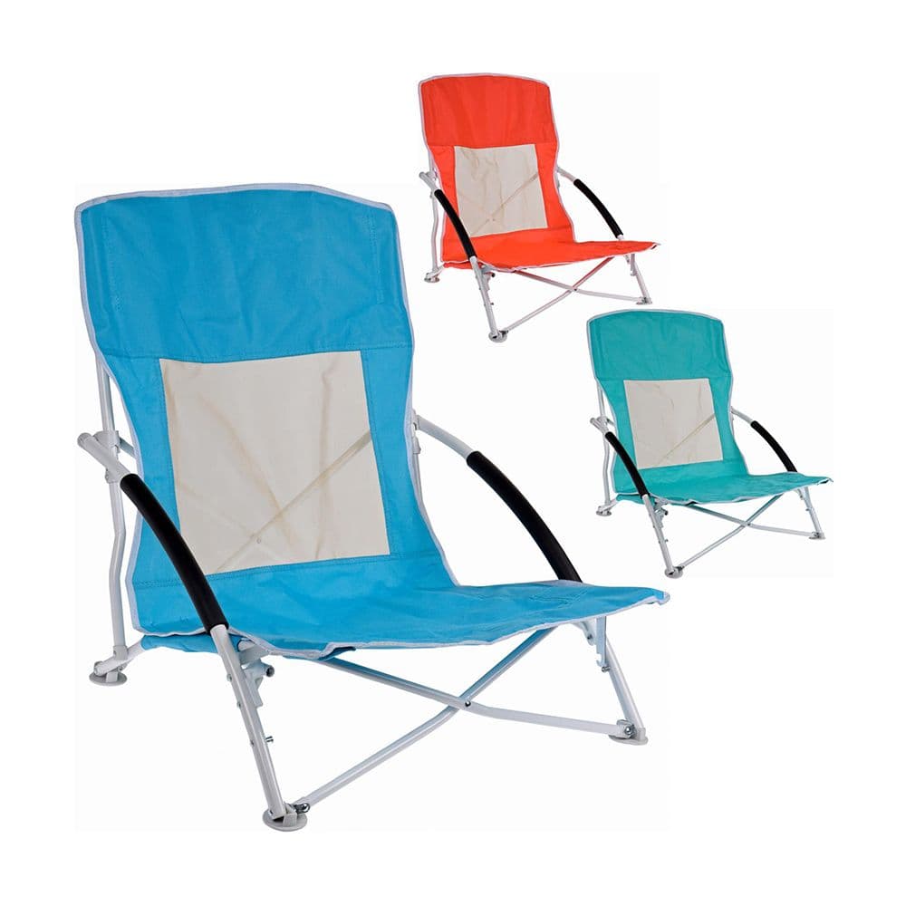 SILLA DE PLAYA METALICA PLEGABLE COLORES SURTIDOS 50 x 40 x 65 cm