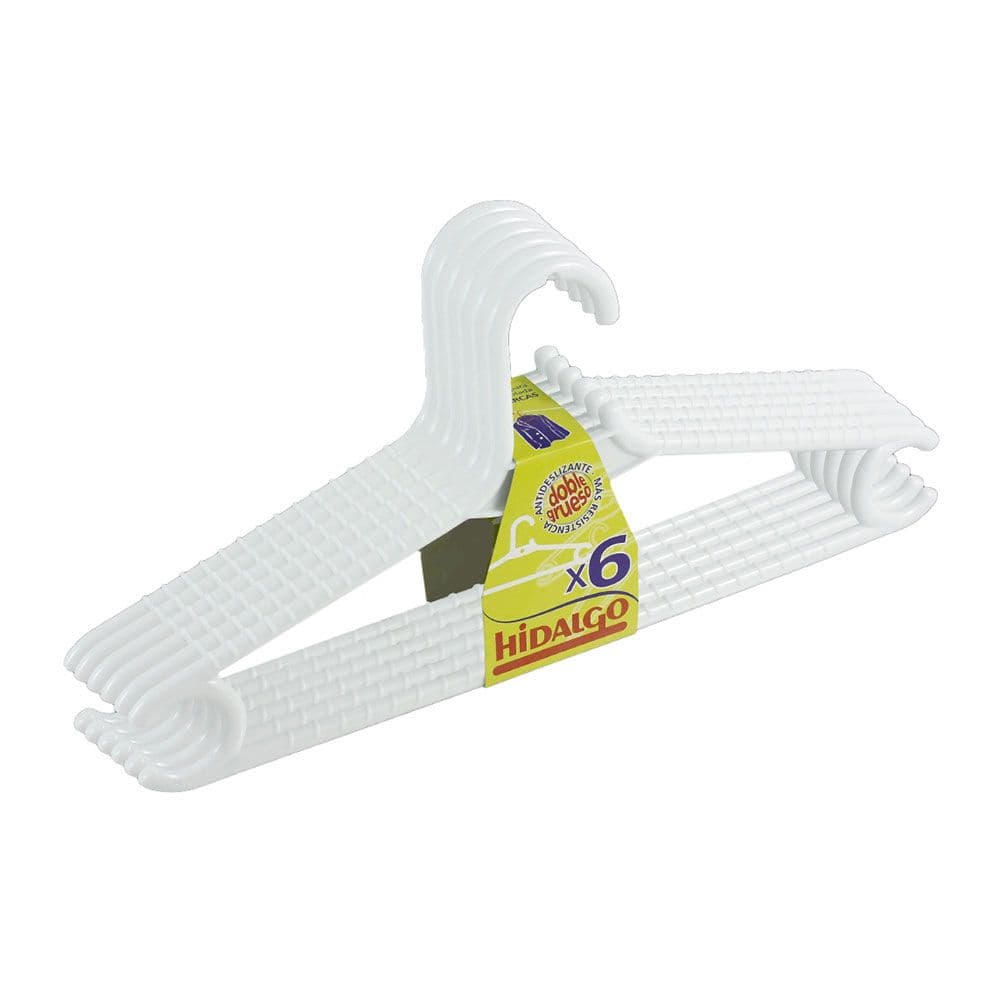 PERCHAS DOBLE GRUESO COLOR BLANCO, 6 uds