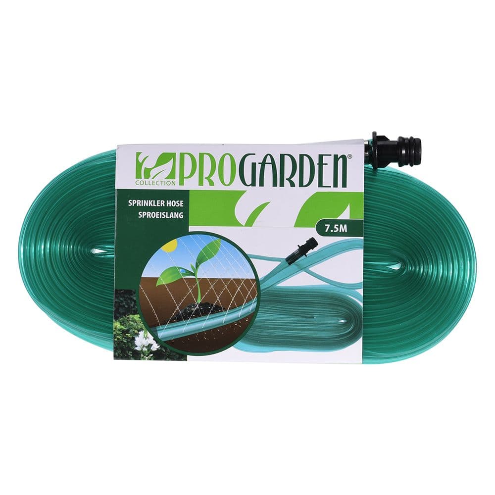 MANGUERA MICROPERFORADA DE IRRIGACIÓN CON CONECTOR, COLOR VERDE, Ø25 mm x 7,5 m