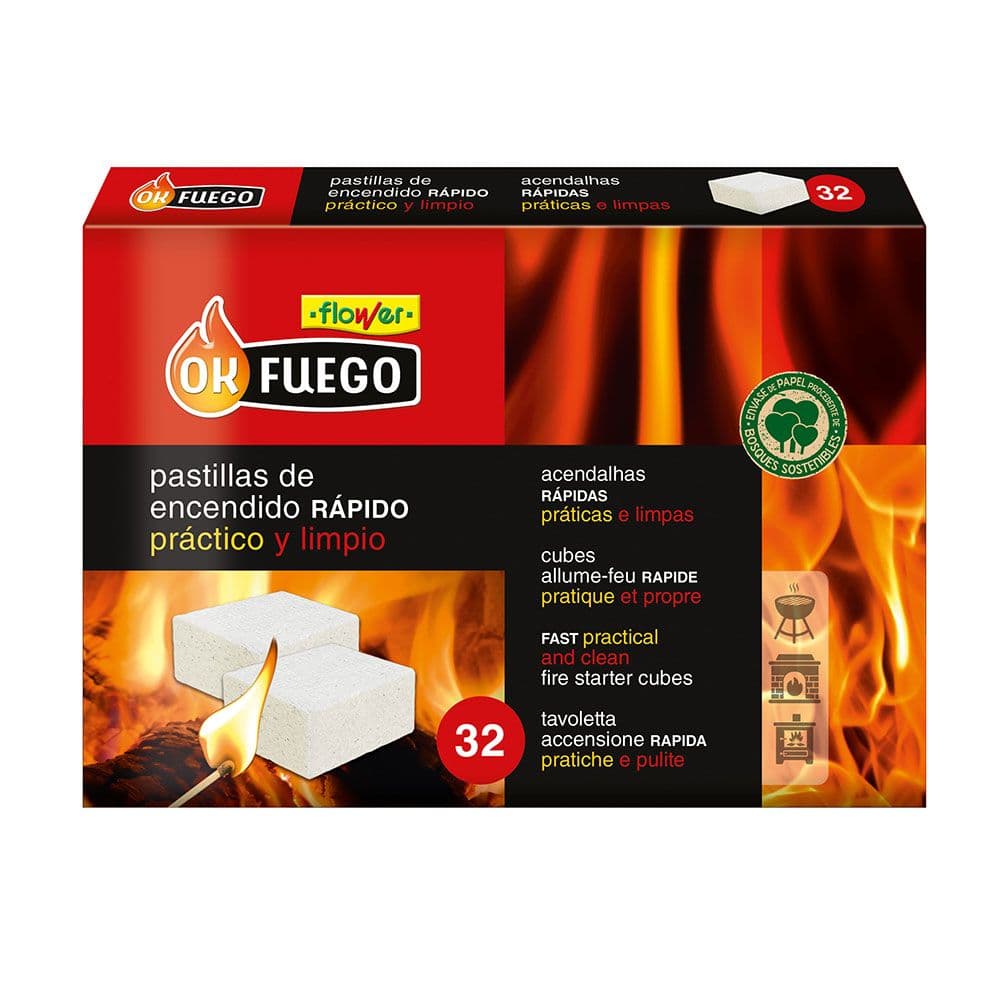 PASTILLAS DE ENCENDIDO RÁPIDO, OKFUEGO, 32 uds
