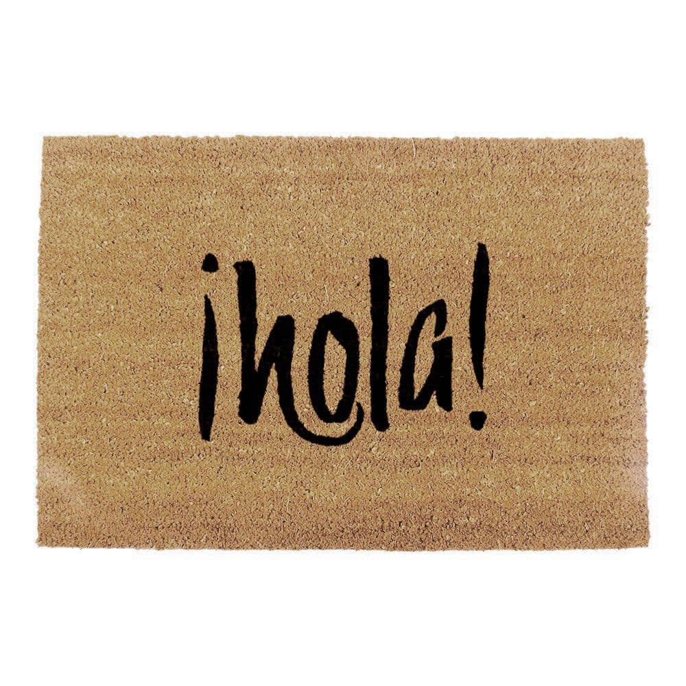 FELPUDO DE FIBRA DE COCO MODELO HOLA, 60 x 40 cm