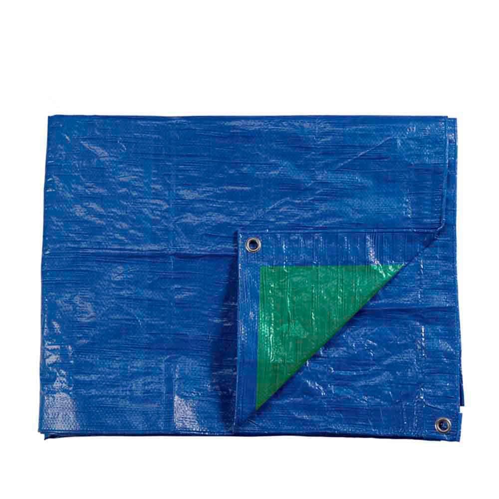 TOLDO POLIETILENO DE DOBLE CARA COLOR AZUL/VERDE, DENSIDAD 90 g / m², 4 x 5 m