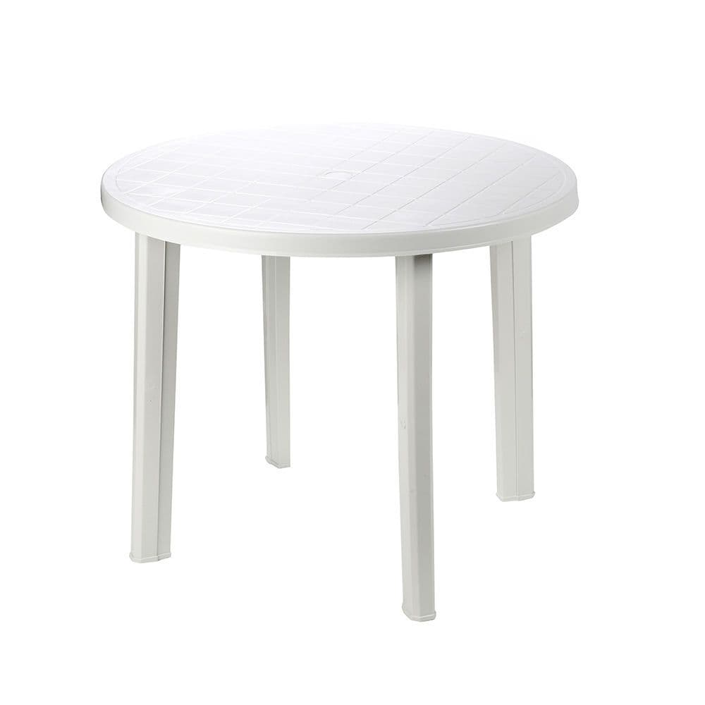 MESA REDONDA TONDO COLOR BLANCO PARA EXTERIOR Ø90 x 72 cm