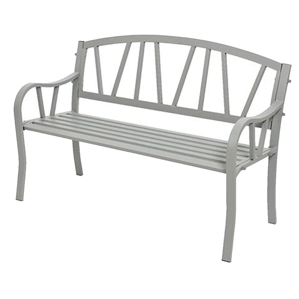 BANCO DE HIERRO PARA EXTERIOR, 123 x 53 x 86 cm, GRIS