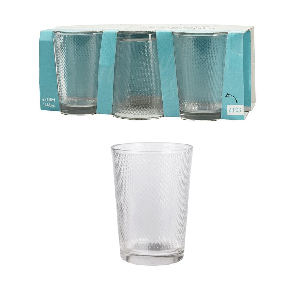 VASOS AGUA 425 ml, 6 uds