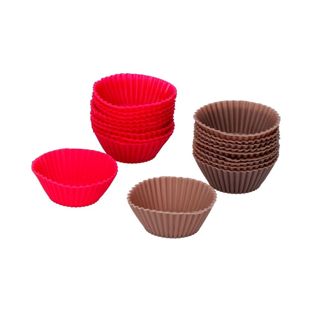 MOLDE PARA MINI MAGDALENAS DE SILICONA, COLORES SURTIDOS, Ø6,5 cm - 6 uds