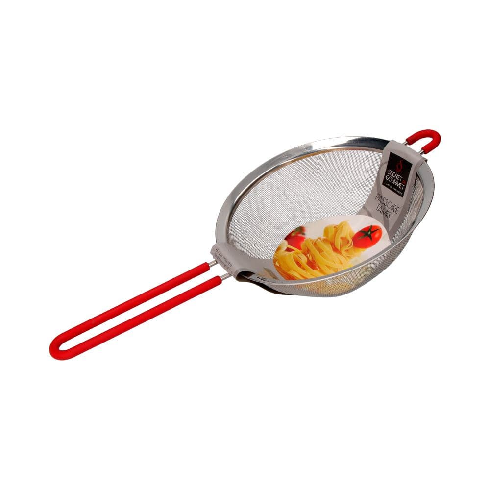 COLADOR INOXIDABLE CON MANGO DE SILICONA Ø20 cm