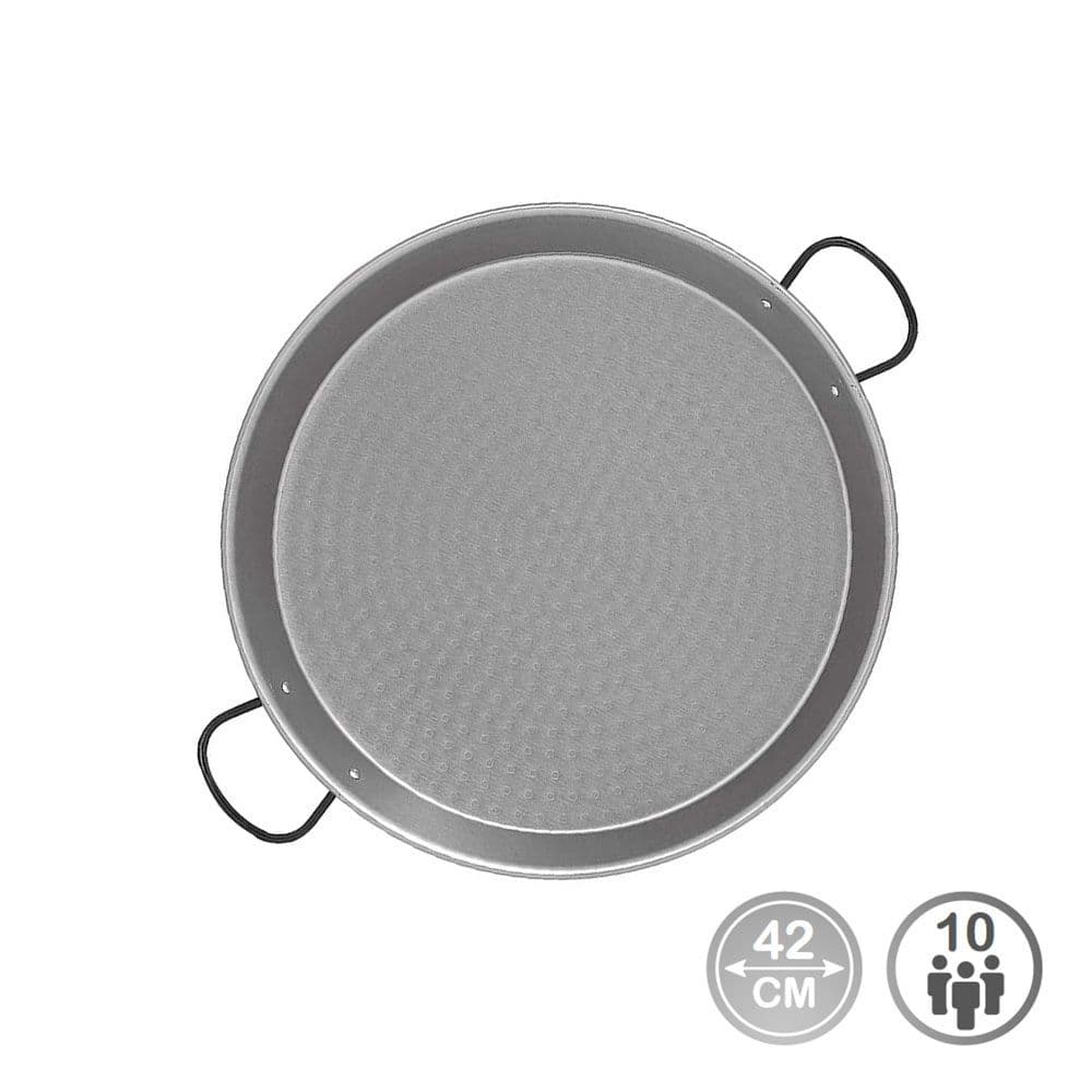 PAELLERA TRADICIONAL DE ACERO PULIDO Ø42 cm (10 PERSONAS)