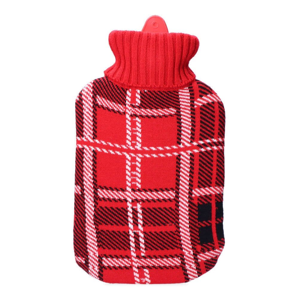 BOLSA DE AGUA CALIENTE 2 L MODELO CLÁSICO ESCOCES ROJO