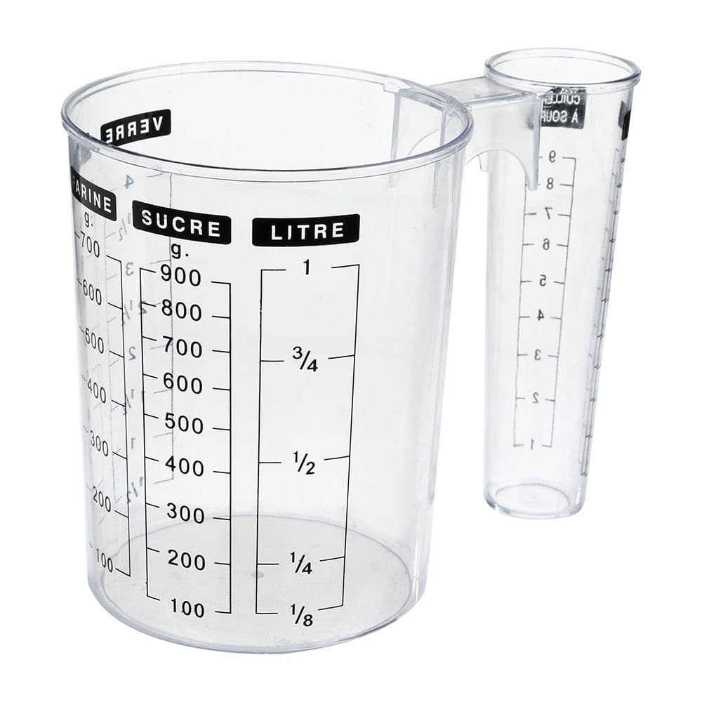 JARRA DE MEDICIÓN CON DOS DEPOSITOS DIFERENTES 1 L
