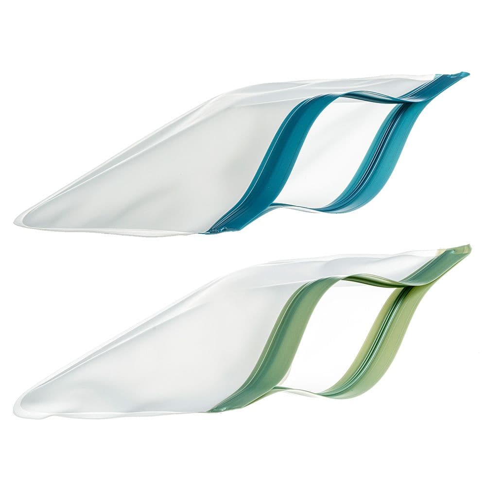 BOLSAS REUTILIZABLES HERMÉTICAS ZIP, 2 uds, 2 COLORES SURTIDOS, 23 x 21 cm