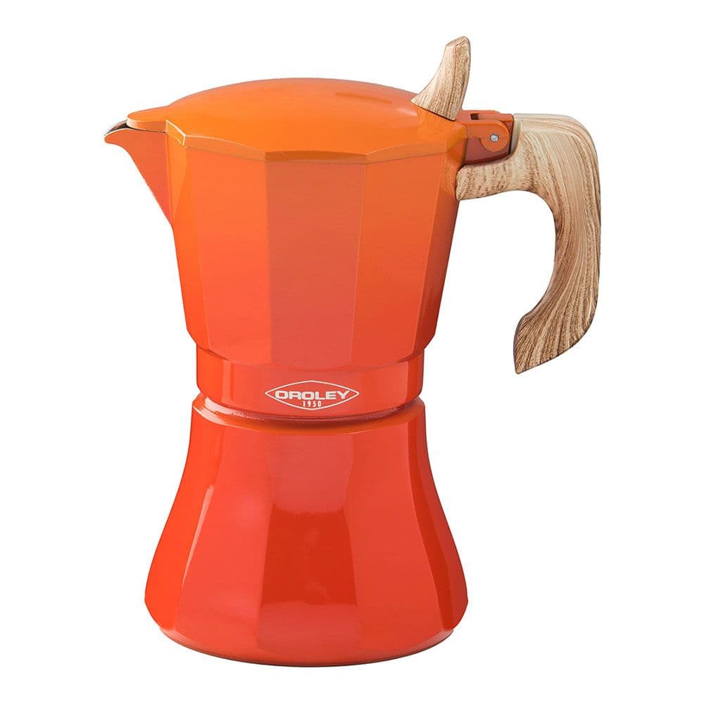 CAFETERA PETRA NARANJA DE ALUMINIO DE 6 TAZAS