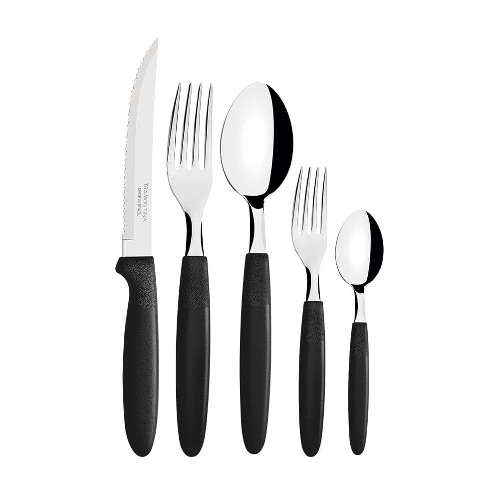 CUBERTERÍA 30 PIEZAS NEGRO