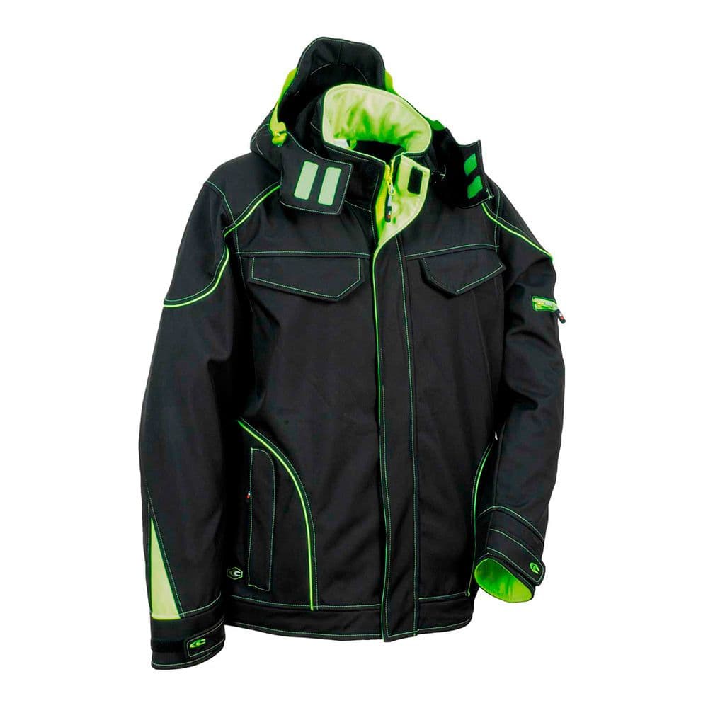 CAZADORA SOFTSHELL TECKA NEGRO LIME TALLA 56