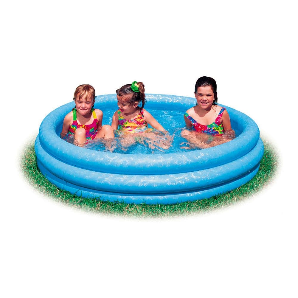 PISCINA HINCHABLE INFANTIL MODELO AZUL 3 AROS, Ø114 x 25 cm