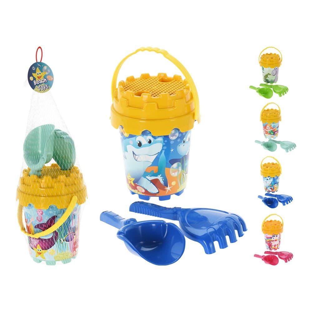 CUBO DE PLAYA 4 PIEZAS, MODELOS VARIADOS