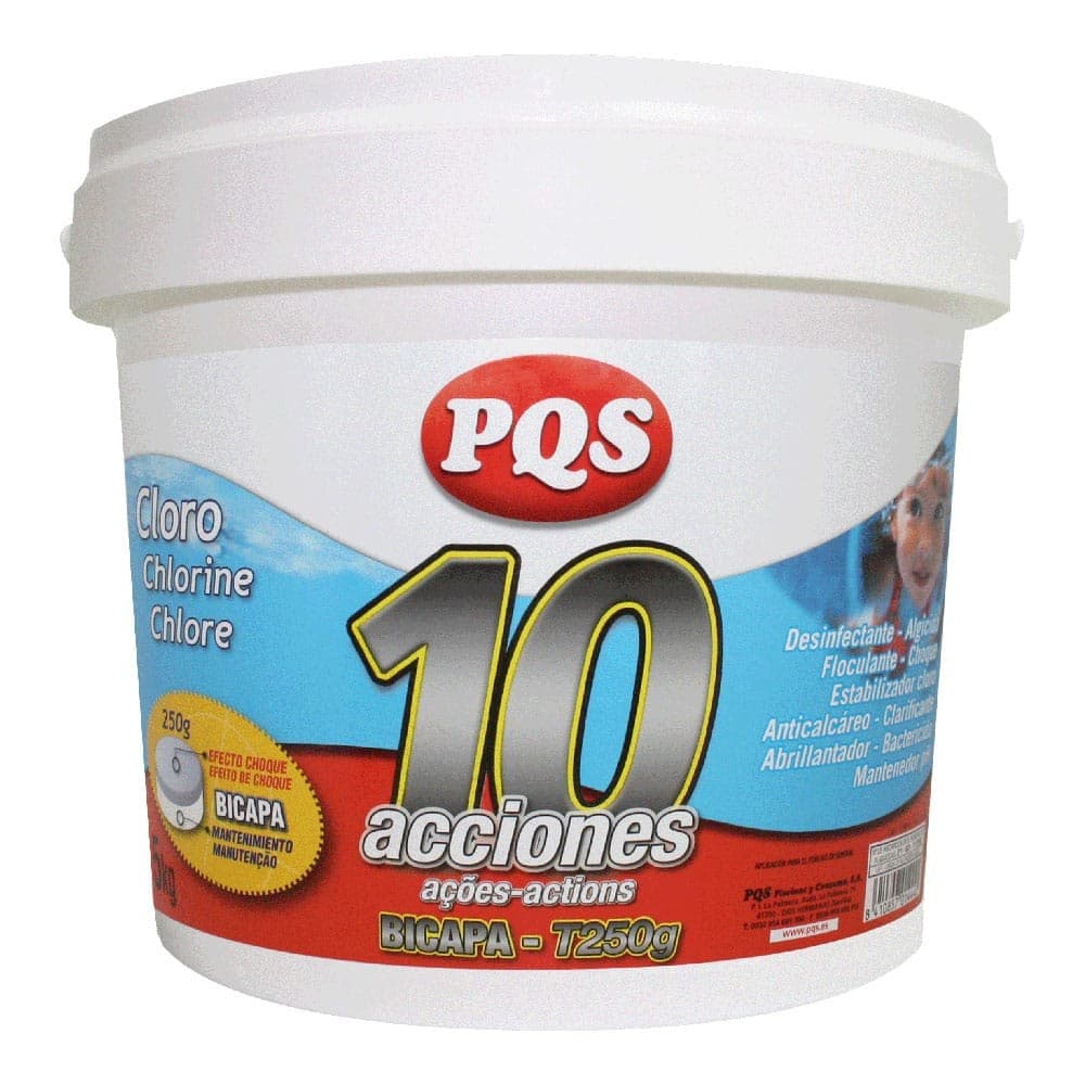 CLORO BICAPA 10 ACCIONES EN TABLETAS, BOTE 5 kg