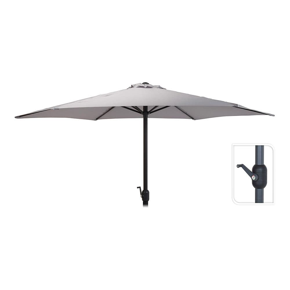 PARASOL Ø300 cm ALTURA MAXIMA 248 cm COLOR: GRIS CLARO