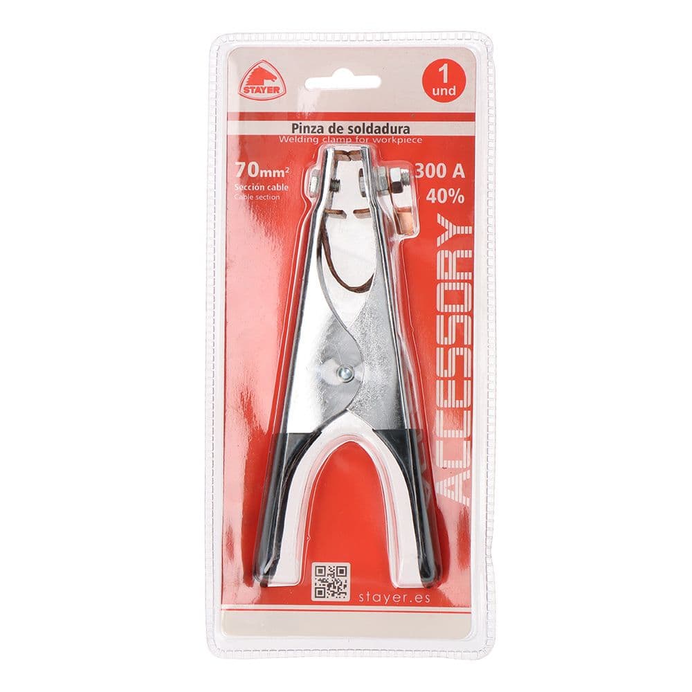 PINZA DE SOLDADURA 300A, CABLE MÁX.70mm2